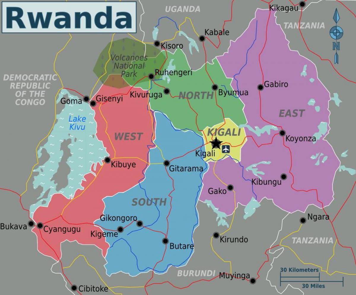 mapa de kigali Ruanda