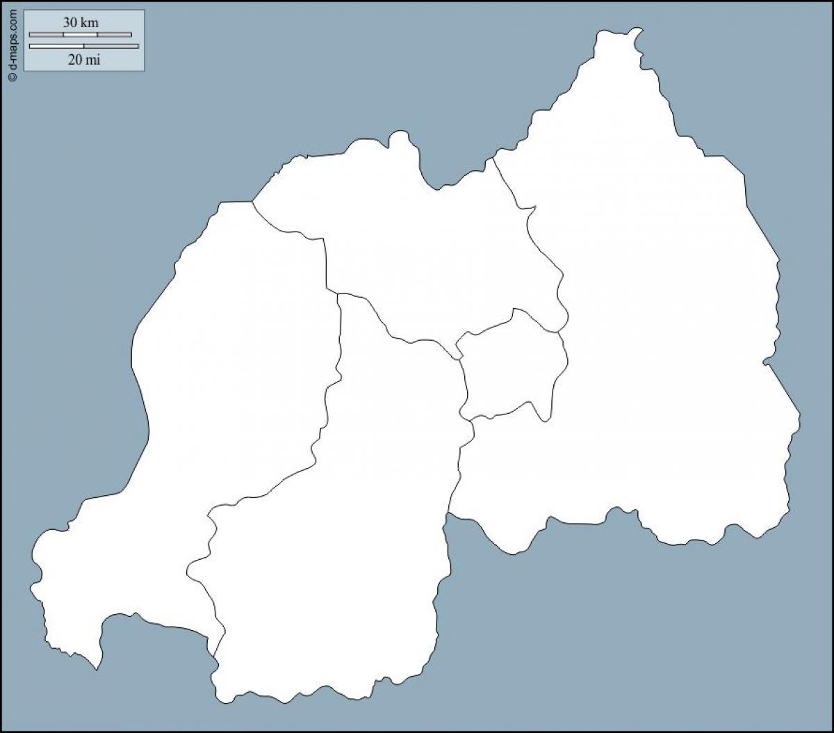 Ruanda contorno do mapa
