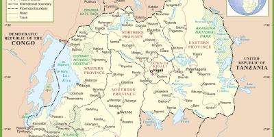 Ruanda mapa de localização