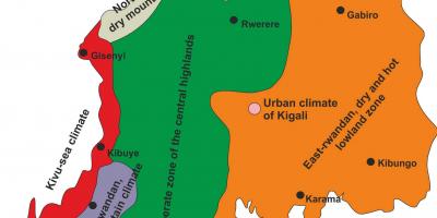 Mapa de Ruanda clima
