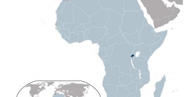 Ruanda localização no mapa